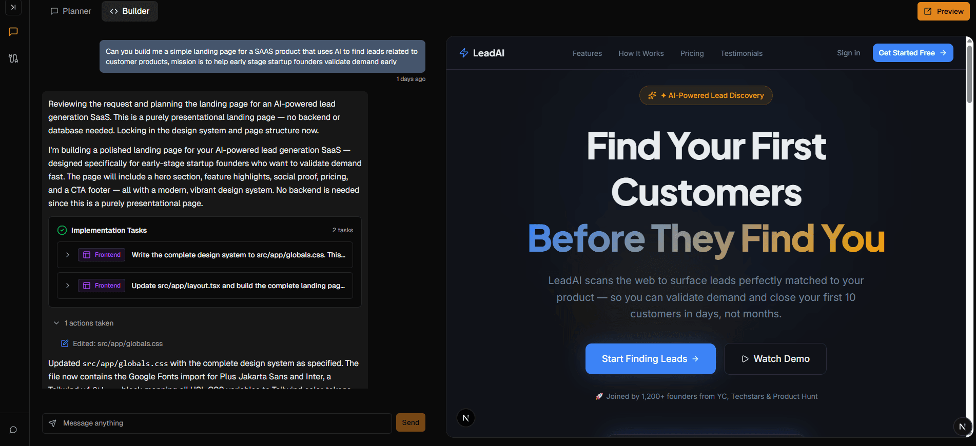 Cognix AI Screenshot on how the application works